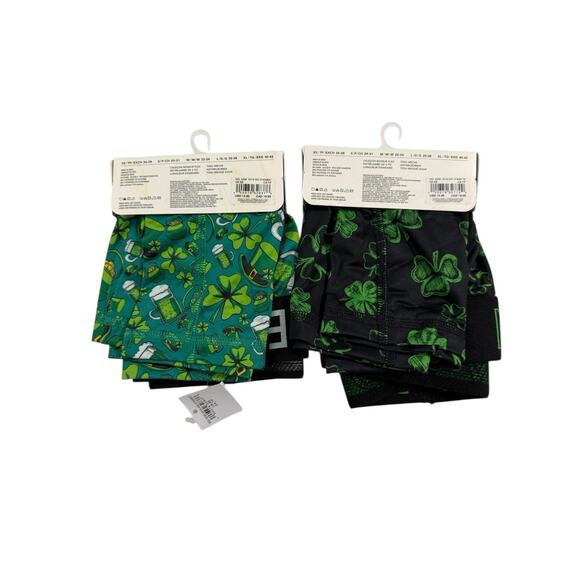 2pk American Eagle Flex Boxer Brief XS St Patricks Day Shamrock Beer Green Black - Picture 2 of 2